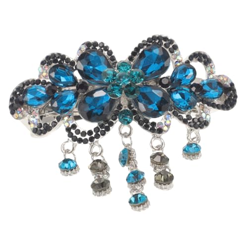 GALPADA Großer Strass Haarclip mit Kristallblume Elastische Haarspange für Braut Eleganter Haarschmuck für Hochzeit Festhaltend Haarschäden Stilvoller Schmuck für Damen von GALPADA