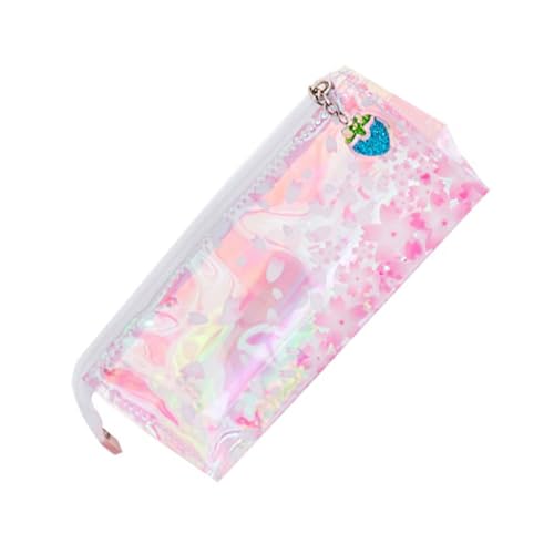 GALPADA Großes Federmäppchen für Mädchen mit Reißverschluss Glänzendem Blumen Design Transparenter Hülle Multifunktionalem Stifteköcher und Geräumiger Aufbewahrung für Schule und Büro von GALPADA