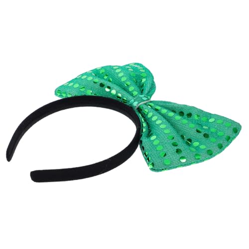 GALPADA Großes Pailletten Haarband mit Schleife für Damen Elastisches Kopfband Grün für Frisuren und Party Dekoration für Lange Haare und Bangen von GALPADA