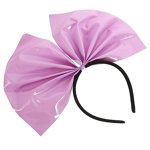 GALPADA Frauen-stirnband Mit Schleife Vintage-stirnband Riesiger Schleifenkopfschmuck Headbopper Glitzer-haarband Haarschleifen Stirnband Damen Stoff Großer Bogen Violett Bilden von GALPADA