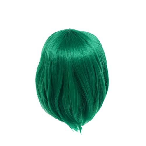 GALPADA Kurze Grüne Damenperücke Aus Synthetischer Faser Leicht Zu Pflegen Voll Und Für Damen-haarschmuck von GALPADA