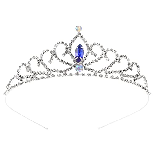 GALPADA Haaraccessoire für Mädchen Blauer Haarreif Metall Tiara mit Funkelnden Details für Partys Geburtstagsfeiern und Besondere Anlässe von GALPADA