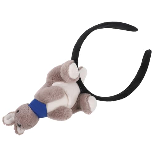 GALPADA Haarband Animal Doll Hair Reifen Plüsch Cartoon Haarstirnbänder Plüsch -Kopfbedeckung Cartoon-Tierhaarreifen -Stirnband ausgestopfte Haarzubehör Grau von GALPADA