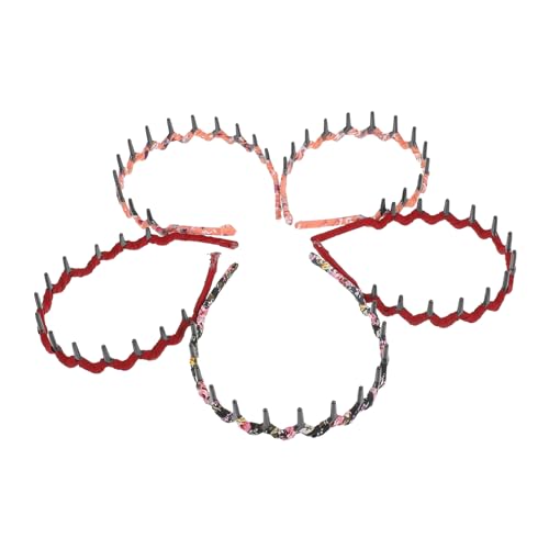 GALPADA Zahnkamm Stirnbänder 5 Stück Gewellter Leopardenkopf Kunststoff Unisex Flexible Kopfbedeckung für Damen und Herren GALPADA Zahnkamm Stirnbänder 5 Stück Gewellter Leopardenkopf Kunststoff Unisex Flexible Kopfbedeckung für Damen und Herren von GALPADA