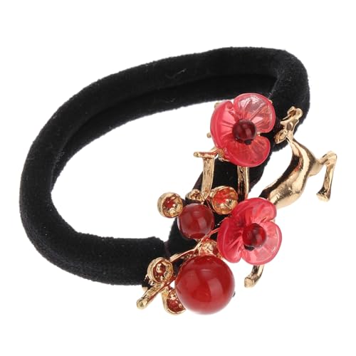GALPADA Haargummi mit Elch Blütenmotiv Elastisches Vielseitiges Haar Accessoire für Frauen und Mädchen Geeignet für Dünnes und Dickes Haar Bequem und Sicher Haltend Leicht Zufällige Farbe von GALPADA