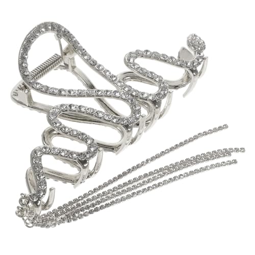 GALPADA Haarklammer Damen mit Strass und Quaste Schlangenförmiger Haarclip Leichter Haargreifer für Dünnes und Dickes Haar Festhaltend und Modisch Geeignet für Alltag und Festliche von GALPADA