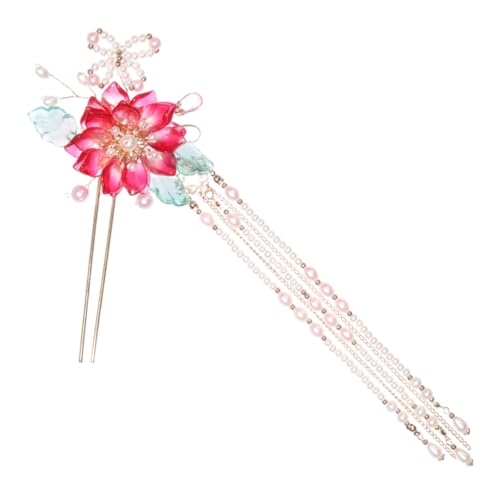 GALPADA Haarnadel mit Blumen und Quasten Design Retro Haarstab für Damen für Hochsteckfrisuren und Große Locken Leicht und Komfortabel zu Tragen von GALPADA