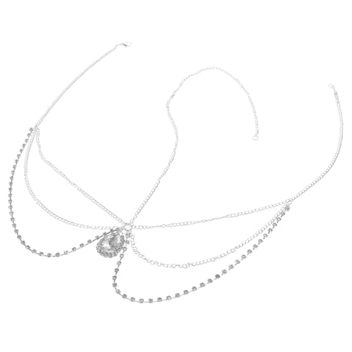 GALPADA Haarreif aus Kristall Wassertropfen-Kopfkette Kristall Haarschmuck haar zubehör haircharm Tiara Stirnkette für die Braut Quaste Stirnkette Böhmen Kopfbedeckung Augenbrauen von GALPADA