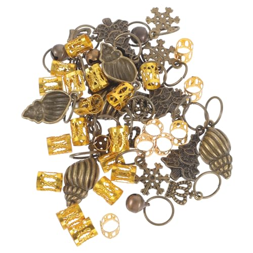 GALPADA Haarschmuck Dreadlocks Manschetten Metallringe mit Hohlmuster Wiederverwendbare Haarperlen für Zöpfe und Braids Vielseitige Schmuckanhänger für Frauen und Männer für Partys und von GALPADA