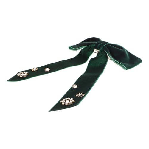 GALPADA Haarspange Aus Samt Mit Schleife Haarspangen Mit Strassschleife Samtschleifenklammern Braut Haarspangen Samthaarschleifen Für Mädchen Bling Haarspangen Dark Green Strasssteine von GALPADA