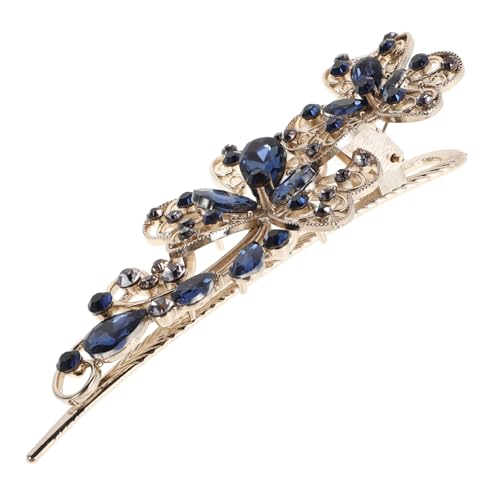 GALPADA Strass-blumen-haarspange Kristall-haar-accessoire Metall-haarschmuck Ornament-halter Für Pferdeschwanz Und Dutt Druckknopf-design Für Frauen Und Mädchen von GALPADA