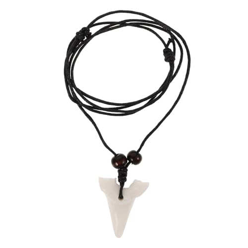 GALPADA Haifischzahn Anhänger Halskette Unisex Einzigartiger Resin Schmuck für Strandliebhaber Vielseitig Kombinierbar Retro Stil für Verschiedene Anlässe von GALPADA