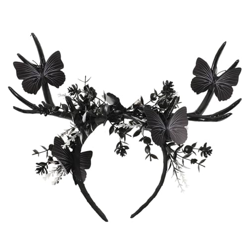 GALPADA Halloween Haarreif mit Großem Hirschgeweih Atmungsaktives Weiches Material Mehrfach Verwendbar Geeignet für Halloween Cosplay und Themenpartys Komfortabel und Robust als Party von GALPADA