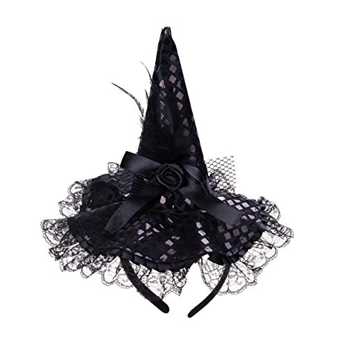 GALPADA Halloween Witch Hut Stirnband Feder Pailletten Witch Hairhoop Kopfstück von GALPADA