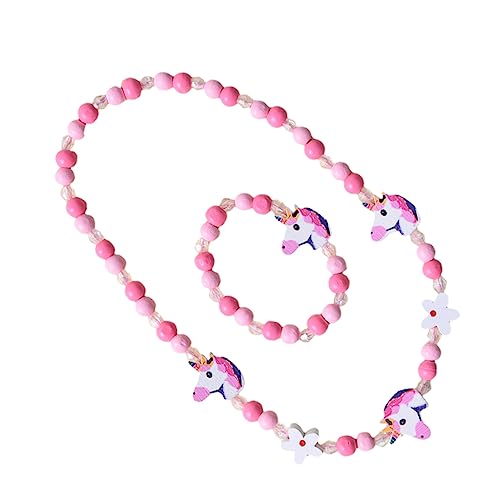 GALPADA Halsketten-Set für Kinder party zubehör kinder partyzubehör kinder süßer Mädchen-Armreif Mädchen Geschenk kleinkind schmuck Perlenketten Einhorn-Halskette Mädchenarmband geschenkt von GALPADA