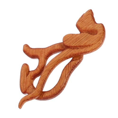 GALPADA Handgefertigte Bambus Hundebrosche mit Zuverlässiger Nadel Niedliches Tierdesign Anstecknadel für Damen Passend zu Pullovern Schals und Cardigans Accessoire für von GALPADA