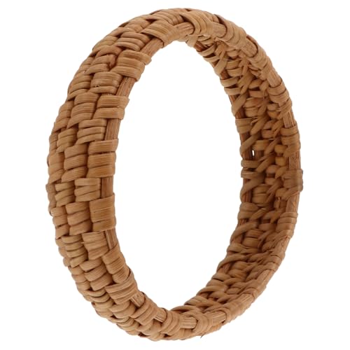 GALPADA Handgefertigtes Rattan Armband Damen Breiter Geflochtener Boho Bangle Holzoptik Strand Schmuck Retro Stil Vintage Look von GALPADA