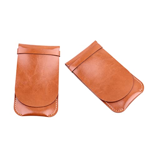 GALPADA Handgefertigtes Vintage Leder Stifteetui Pen Case Mehrfach Stifthülle Gelb Pen Aufbewahrungstasche Büro Schule Schüler von GALPADA