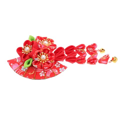GALPADA Japanische Blumen-haarnadel Mit Quaste Und Fächer-akzent Handgefertigt Aus Stoff Für Damen Und Mädchen Geeignet Für Kimono Hanfu Und Cosplay-kostüme Sowie Als Kopfschmuck Für Versc von GALPADA