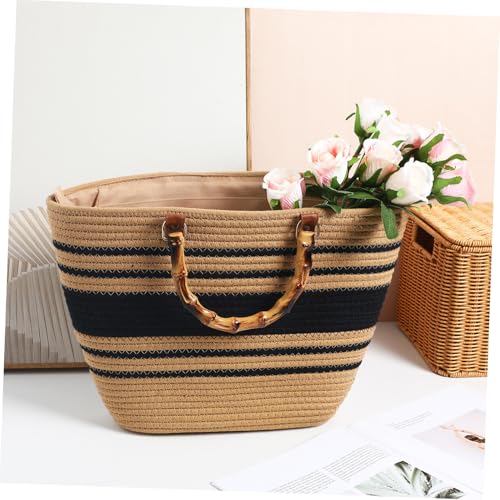 GALPADA Handgewebte Damen Strandtasche Schultertasche Sommer Strohtasche Häkel Handtasche Für Urlaub Reise Strandgebrauch von GALPADA