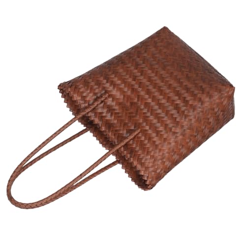 GALPADA Handgewebte Schultertasche aus Stroh Imitat Rattan Vintage Boho Korbtasche mit Langem Riemen für Damen Strand Einkaufen Reisen Freizeit Outfits von GALPADA