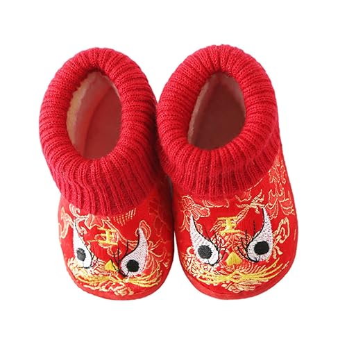 GALPADA Herbst-winter Tiger-motiv Schuhe Warm Gefüttert Rutschfeste Lauflernschuhe Rot Innenlänge Komfortable Baumwolle Freizeit Fußbekleidung von GALPADA