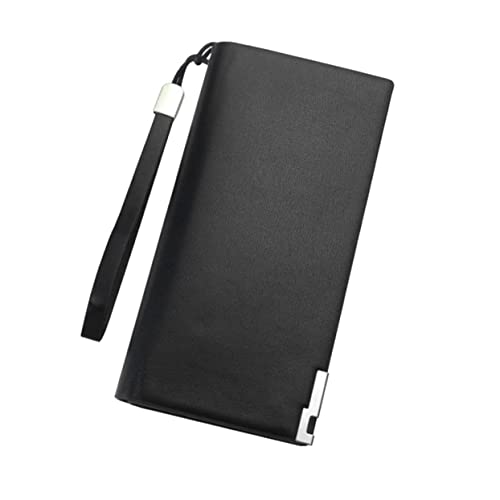 GALPADA Großer Herren Geldbörse Mit Reißverschluss Und Vielen Fächern Langlebiges Pu-Material Für Geld Karten Handy Geschenk Für Freunde Und Familie Schwarz von GALPADA