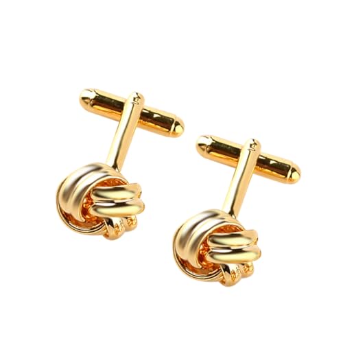 GALPADA Herren Manschettenknöpfe Knoten Design Gold Business Hochzeit Klassisch Hemd Accessoires für Formelle Anlässe von GALPADA