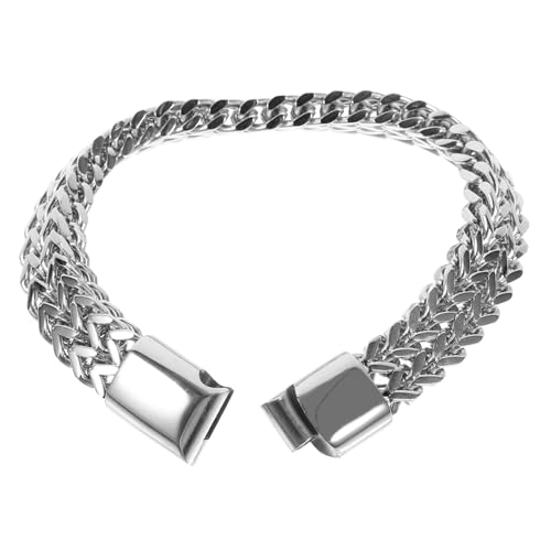 GALPADA Herrenarmband mit Verlängerbarem Sicherheitsverschluss Hip Hop Stil Grobe Kette Rostfrei Modisches Langlebiges Handgelenk Schmuckstück von GALPADA