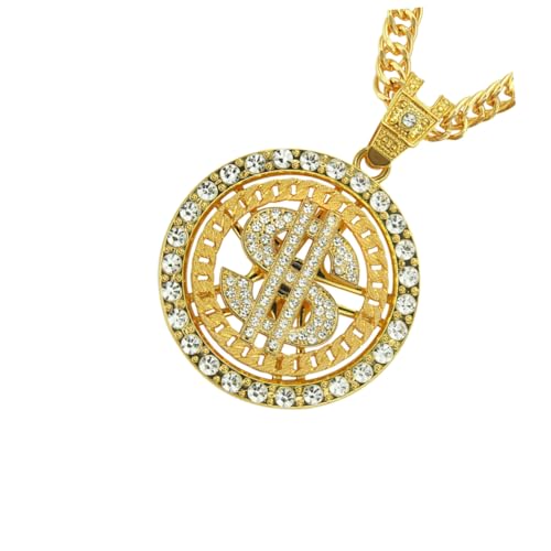 GALPADA Anhänger Kette Für Männer Gold Halskette Hip Hop Mode Hängender Schmuck Für Herren Leicht Und Langlebig Für Partys Und Feiern von GALPADA