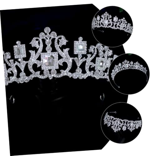 GALPADA Hochzeitskrone Damen Barockstil Brautdiadem mit Funkelnden Strasssteinen Handgefertigtes Langlebiges Haarschmuck Accessoire für Hochzeit Geburtstag Party von GALPADA
