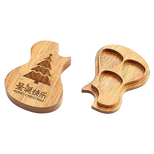 GALPADA Holz Gitarren Pick Aufbewahrungsbox Weihnachtsbaum Design Fächer Tragbar Schutz für Ukulele Bass Plektren Natürliche Maserung Multipurpose Organizer von GALPADA