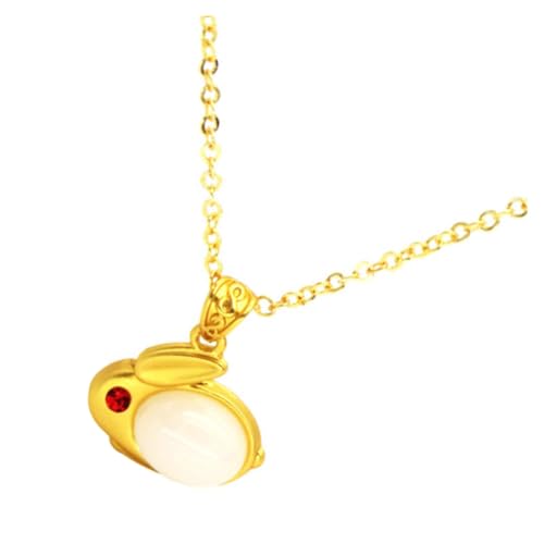 GALPADA Kaninchen Anhänger Halskette Year Schmuck Damen Niedliche Silberschmuck Modisches Accessoire für Mädchen zum Jahreswechsel von GALPADA