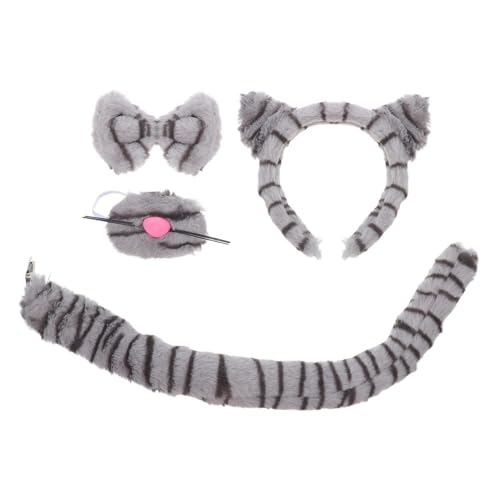 GALPADA Katzenohren Haarreif Set Leopardmuster Tierkostüm Zubehör Karneval Cosplay Stirnband für Bühne Party Tigerstreifen Animal Print von GALPADA