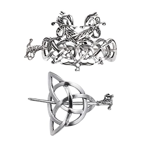GALPADA Keltische Haarnadel Und Silberne Haarspange Set – 2-teiliges Retro Haarspangen-Set Aus Metalllegierung Für Damen Ideal Für Zöpfe Und Haarschmuck von GALPADA