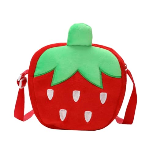 GALPADA Kindertasche Reise-Organizer-Tasche Erdbeer-Geldbeutel Mini-Sachen Für Den Geldbeutel Erdbeer-kettentasche Cartoon-geldbörse Mini-tragetaschen Obst Klein Stoff Erdbeere Rot von GALPADA