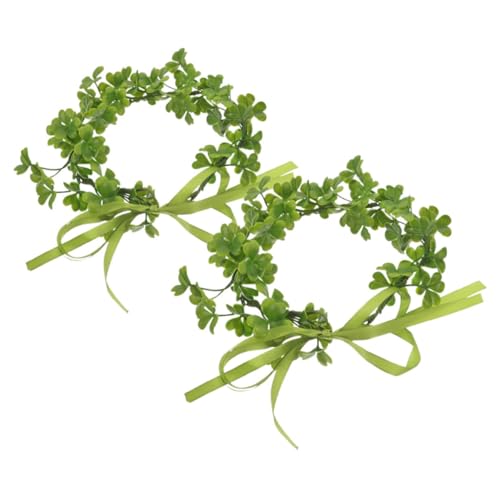 GALPADA 2stücke Shamrock Kopfband Für Patrick Day Grüne Blumenkranz Haaraccessoires Vielseitiges Festival-accessoire Für Frauen Männer Und Mädchen Für Partys Und Feiern von GALPADA