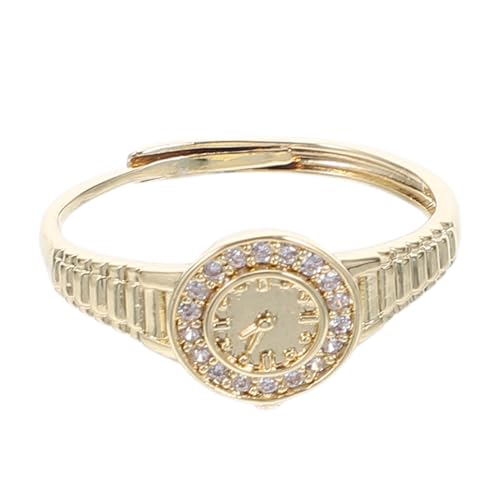 GALPADA Kleine Armbanduhr Uhren Für Frauen Süße Uhr Damenringe Uhr Offener Ring Verstellbarer Ring Schmuck Schmuckring von GALPADA