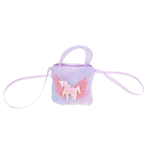 GALPADA Kleine Einhorn Handtasche für Mädchen Plüsch Umhängetasche mit Verstellbarem Schultergurt Süße Crossbody Tasche für Kleinkinder Leicht Tragbar für Party Reise und Alltag von GALPADA