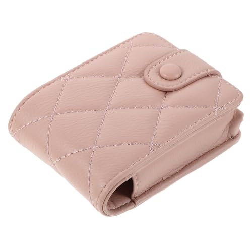 GALPADA Kleine Kosmetiktasche Damen mit Gestepptem Design und Integriertem Spiegel Kompakte Make-up-Tasche für Lippenstift und Lippenpflege Leichtes Reiseetui Praktisches Damenaccessoire von GALPADA