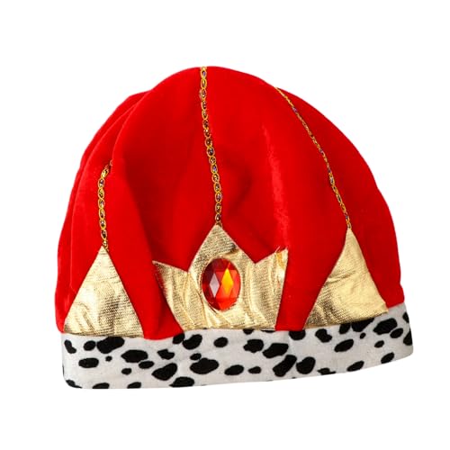 GALPADA König Krone Hut Königskrone Königskrone Hut Königskrone Kopfschmuck König Kopfschmuck Mode Königskrone Rollenspiel-kronendekor Königskrone Requisiten Tuch Rot von GALPADA