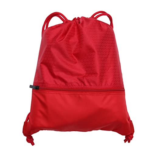 GALPADA Kordelzug Rucksack Aus Nylon Sport Rucksack Für Erwachsene Und Kinder Für Strand Schwimmen Und Reisen (rot) von GALPADA