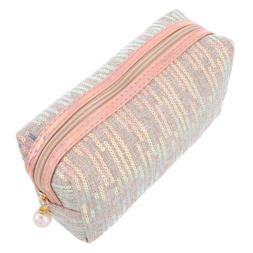 GALPADA Sequin Kosmetiktasche Für Damen Große Tragbare Make-up Organizer Mit Für Und Täglichen Gebrauch Champagnergold Clutch Und Kulturbeutel Für Toilettenartikel von GALPADA