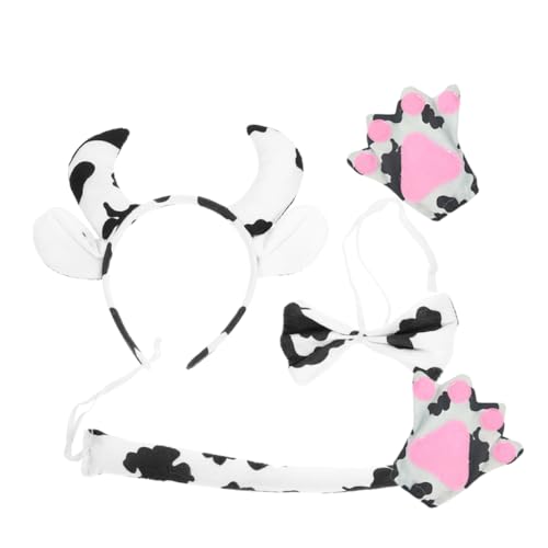 GALPADA Kuh Kostümset für Flauschiges Set mit Fliege und Haarband für Cosplay Bühnenauftritte und Partys Material für Unvergessliche Erinnerungen von GALPADA