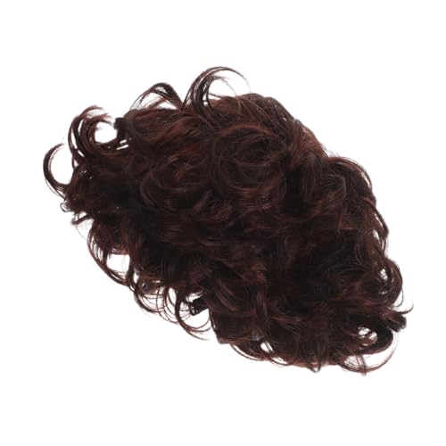 GALPADA Kurze Afro Locken Herrenperücke Braun Hochtemperaturfaser Leicht Angenehm Für Cosplay Party Alltag von GALPADA