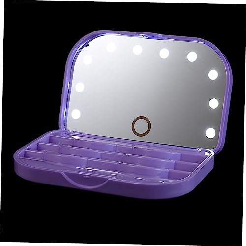 GALPADA LED Wimpern Aufbewahrungsbox mit Spiegel Tragbarer Kosmetik Organizer für Künstliche Wimpern Wiederaufladbar mit Integriertem LED Licht für Reisen und Täglichen Gebrauch von GALPADA