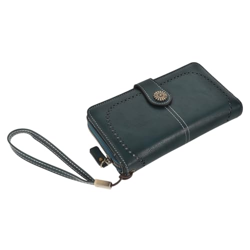 GALPADA Damen Zipper Geldbörse Öl- Modischer Kleingeldbeutel Mit Reißverschluss Längliche Smartphone Und Kartenhülle Für Alltag von GALPADA