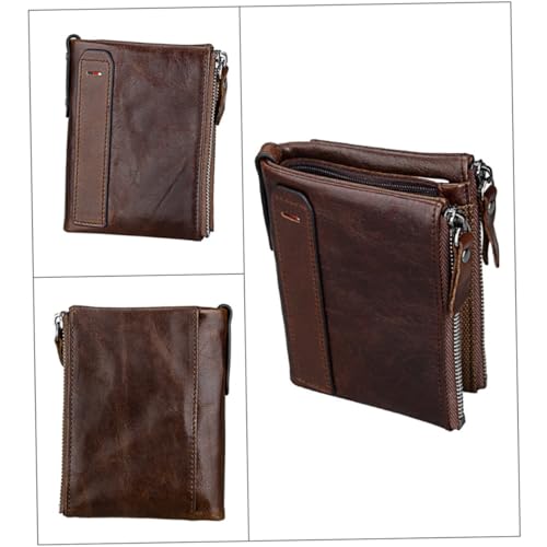 GALPADA Ledergeldbörse Für Männer Reißverschluss Geldbörse Kurz Stil Multifunktionale Geldbörse Innenfach Münzfach Fach Fotohalter Halter von GALPADA