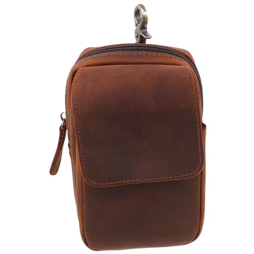 GALPADA Leder Handytasche Gürteltasche Herren Outdoor Multifunktionale Handy Hüfttasche Retro Stil Praktisch Komfortabel für Sport Camping Freizeit und Alltag von GALPADA