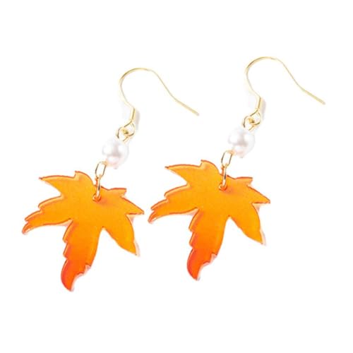 GALPADA Leichte Ohrringe Damen Maple Leaf Herbstfarben Baumelnde Tropfen Ohrschmuck für Frauen Halloween Thanksgiving GALPADA Leichte Ohrringe Damen Maple Leaf Herbstfarben Baumelnde Tropfen Ohrschmuck für Frauen Halloween Thanksgiving von GALPADA